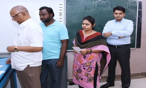 Collector Kartikeya Mishra casts his vote
