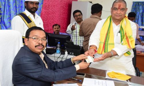 Kala files papers for Etcherla Assembly seat