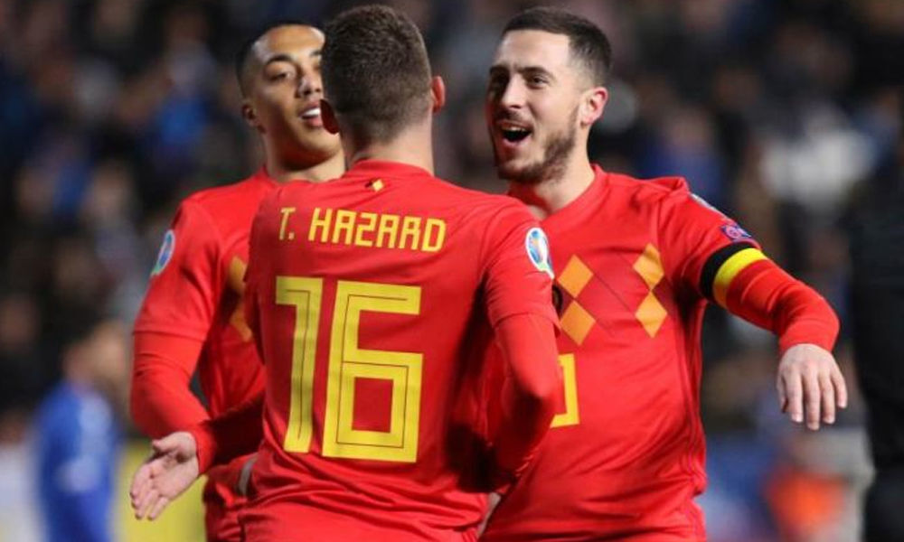 UEFA Euro Qualifiers: Hazard marks 100th cap with win as Beligium beats Cyprus 2-0