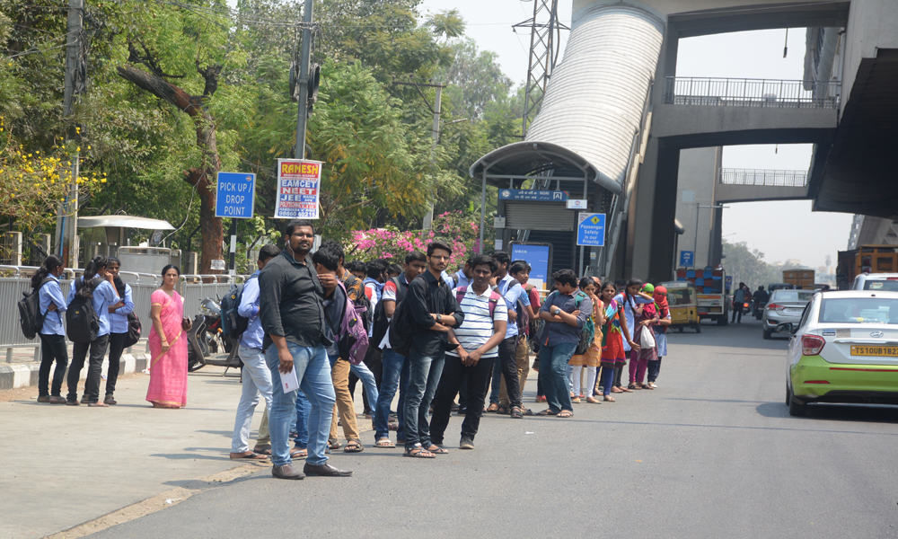 No bus shelters from Tarnaka to Habsiguda