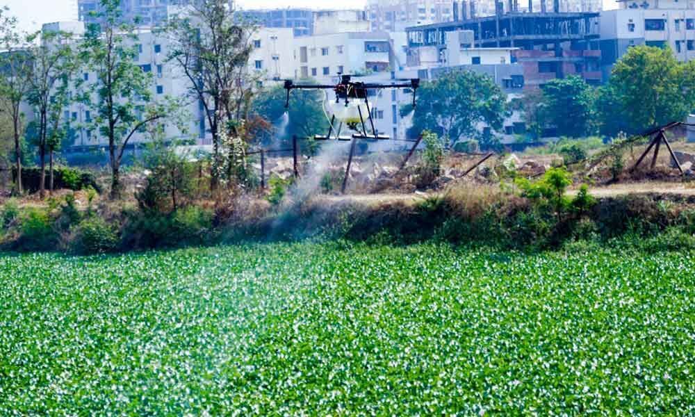 Drone used to clean up Miyapur Lake