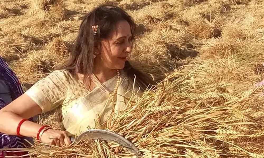 Hema Malini performs in a new role as a farm woman