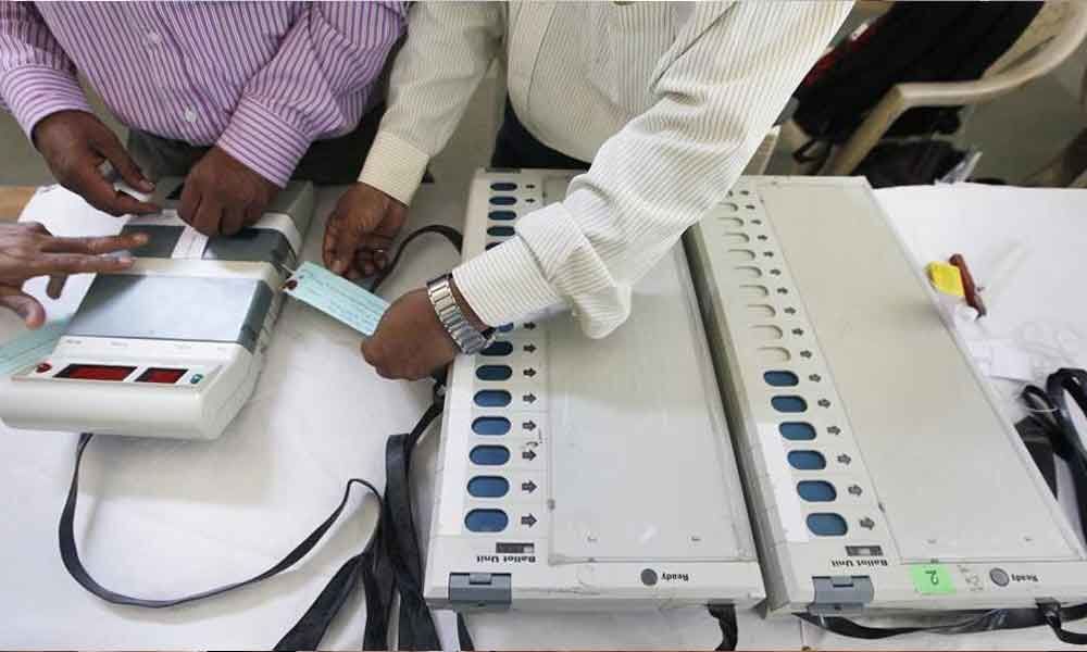 Polling staff undergo training on EVMs