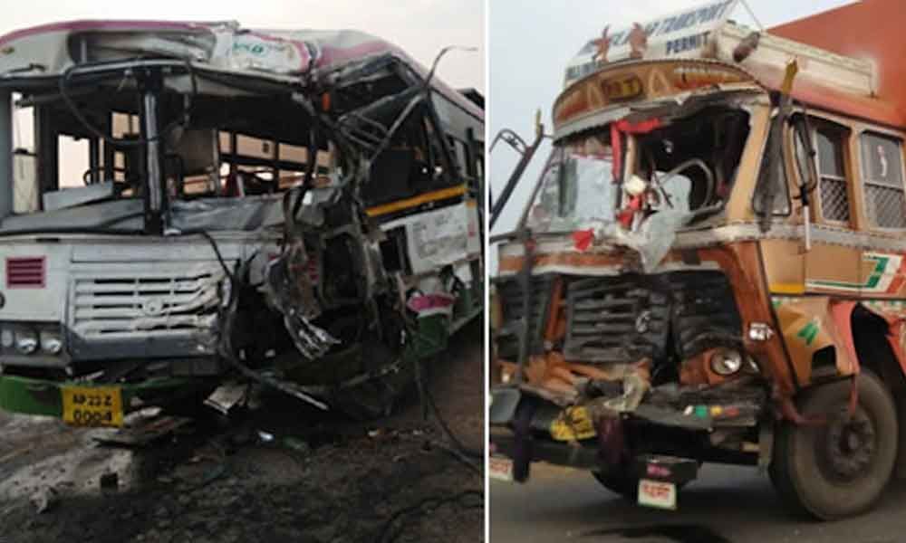 Telangana: 40 injured after wedding bus rams into container in Sangareddy