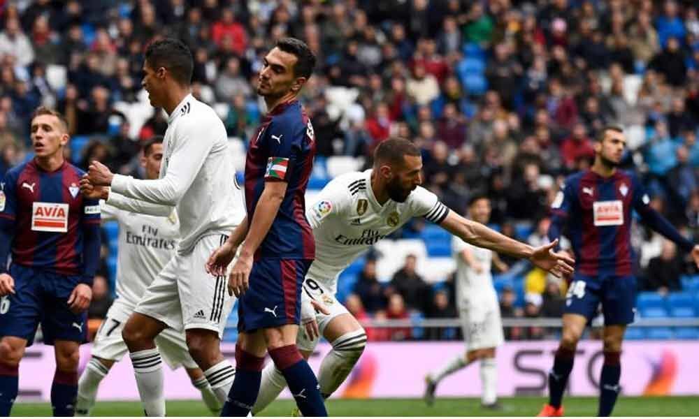 La Liga: Benzema scores brace to push Madrid past Eibar 2-1