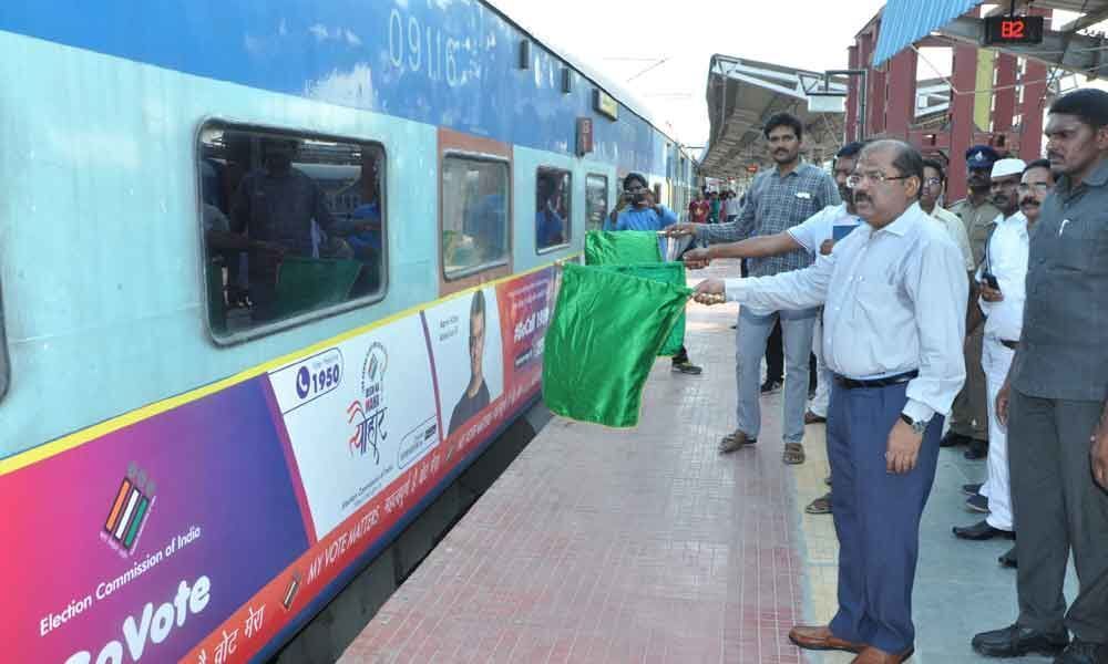 Train with voter awareness ads flagged off