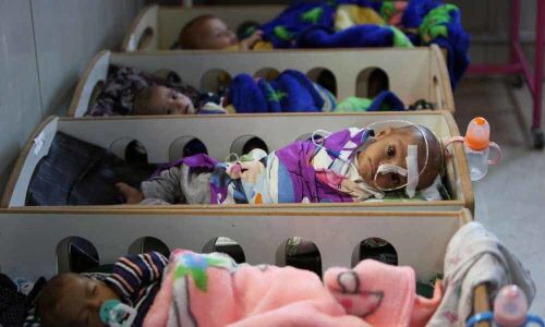 Starved infants, wounded women crowd Syrian hospitals