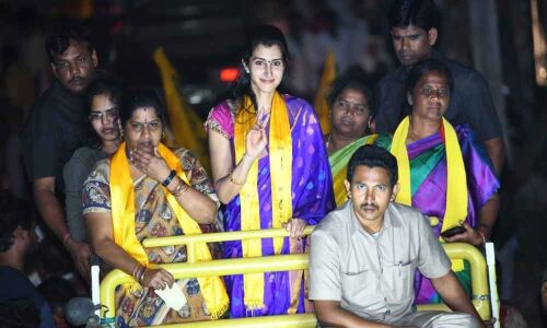 Nara Brahmani campaigns for hubby