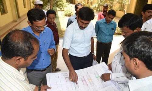 Collector Ch Harikiran inspects strong rooms in Kadapa city