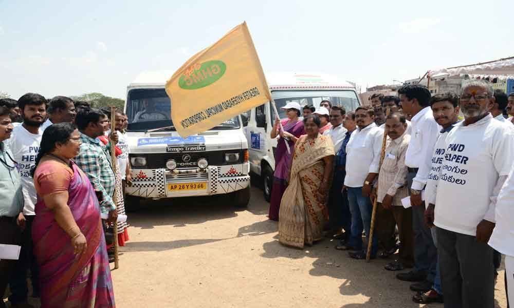Vehicles for PwD voters deployed across city