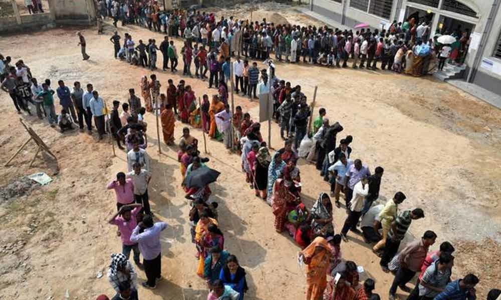 Summer effect made voters to form long queues at polling stations in morning hours