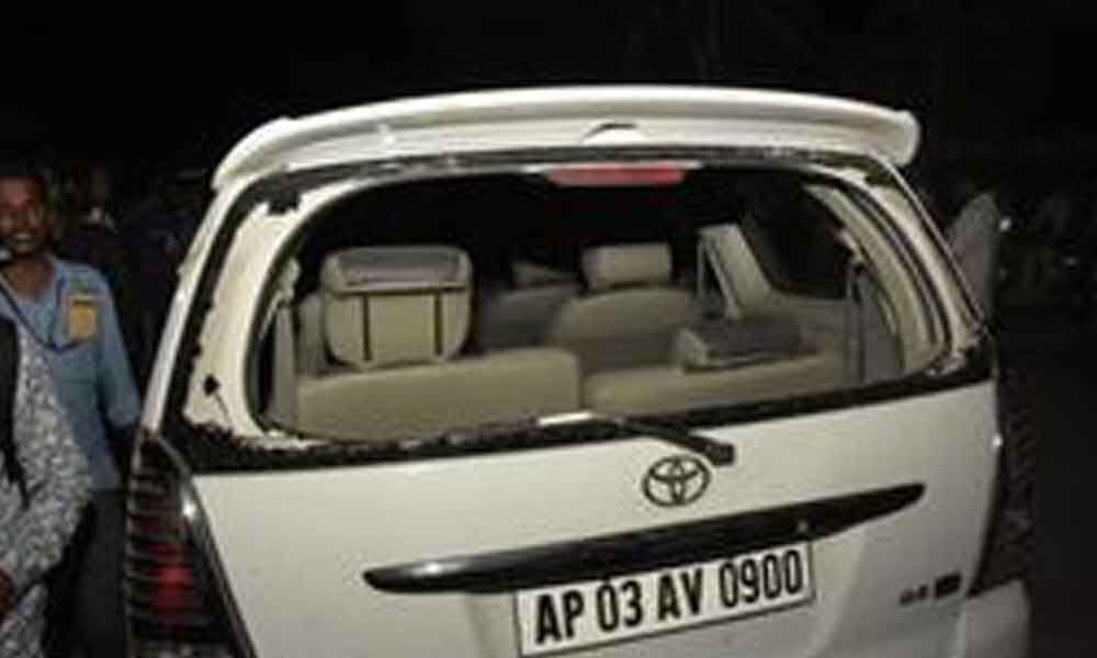 YSRCP workers damage TDP candidates car