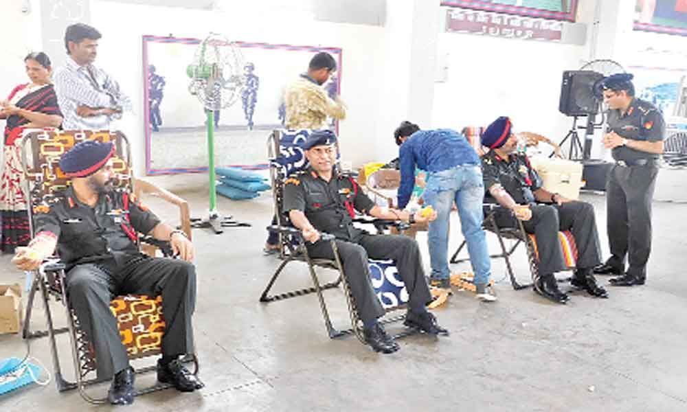 Blood donation camp held on 244th AOC Day
