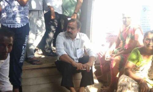 Rama Krishna Reddy Protested in Mangalagiri