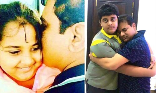KTR gives son Himanshu a bear hug