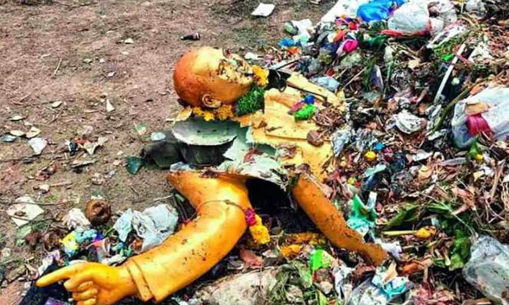 Hyderabad: Ambedkar statue found vandalised in dumping yard, probe ordered