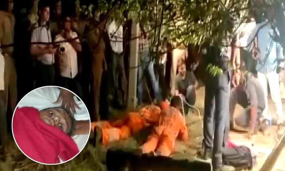 5-year-old-boy rescued from 100-feet borewell in Mathura after 8-hour operation