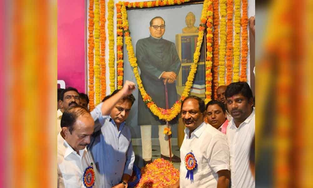 KTR pays tributes to Dr BR Ambedkar on his 128th birth anniversary
