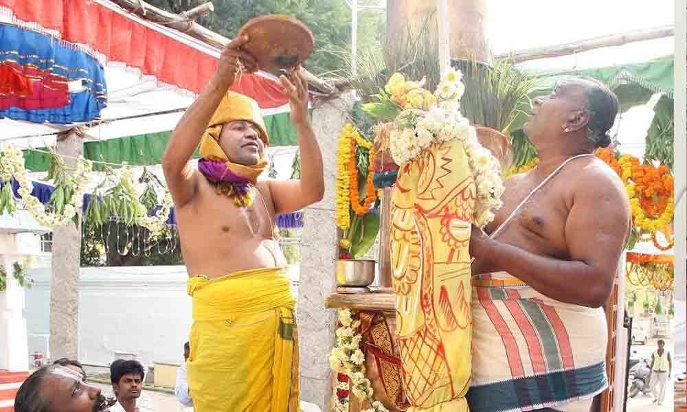 Dhwajarohanam performed at Rama shrine in Chandragiri