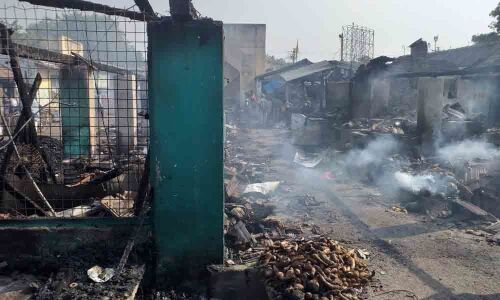 Around 50 shops gutted at market
