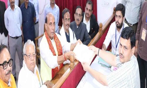 Rajnath Singh files nomination from Lucknow for Lok Sabha