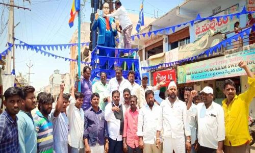 Palabhishekam to Dr BR Ambedkars statue