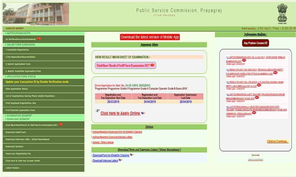 UPPSC declares the 2019 results for Staff Nurse Posts