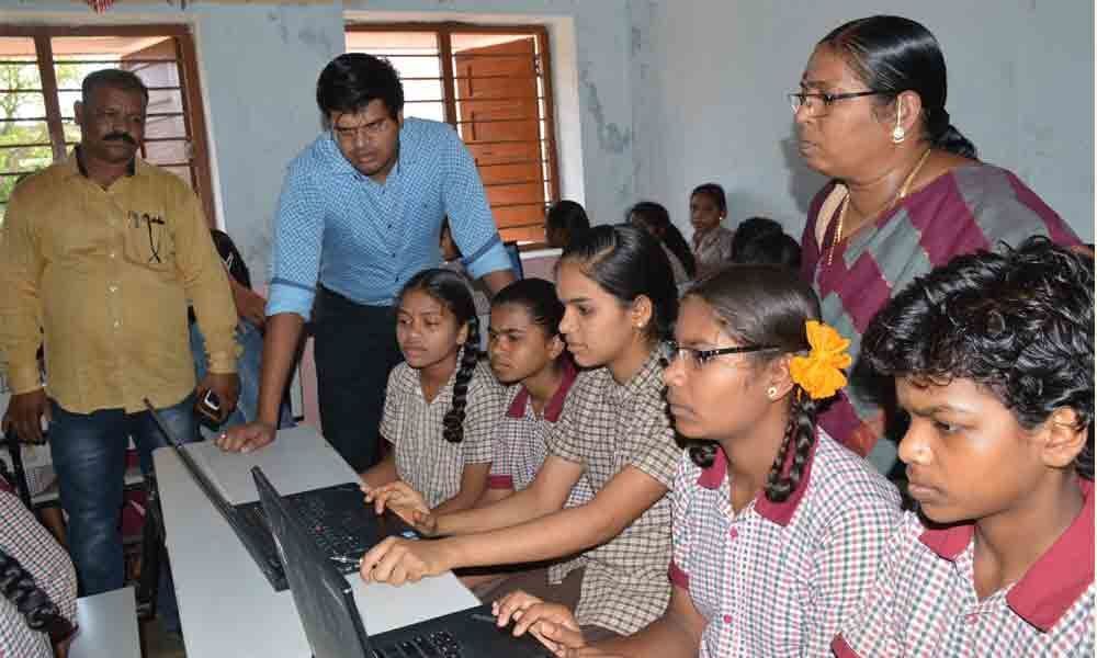 ITDA PO inspects summer courses in Gurukulam schools
