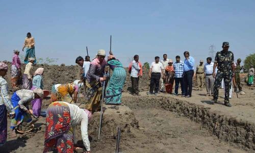 Collector inspects NREGS works