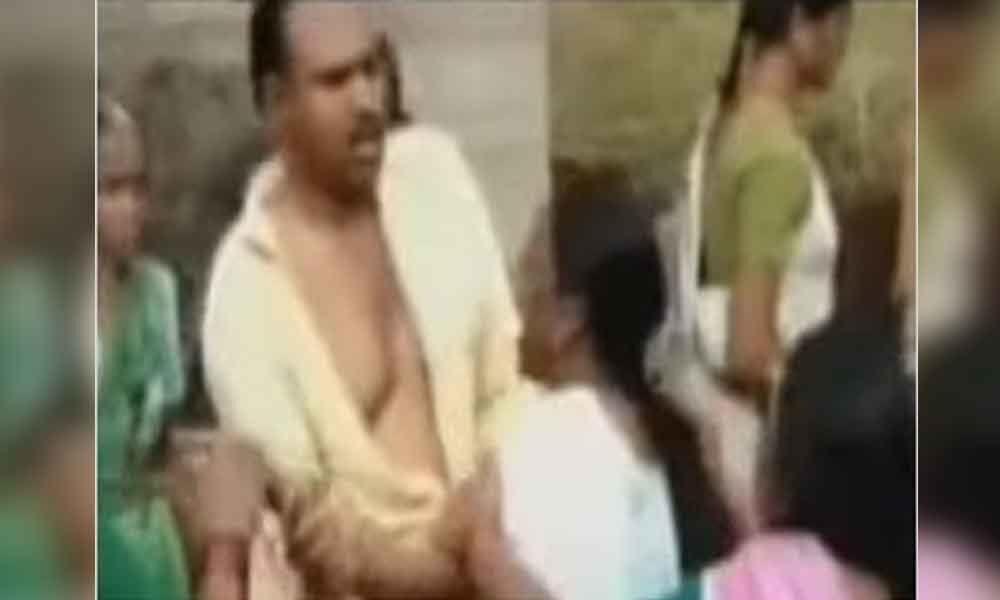 Wife thrashes husband for marrying another woman in Kothagudem