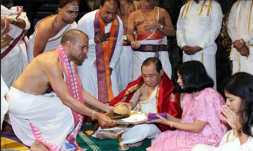 Supreme Court CJI Takes Part In Abhisheka Seva at Tirumala temple