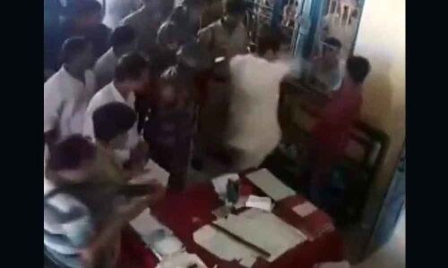 Video: Tripura Cong Prez slaps man in police station for attacking sisters convoy