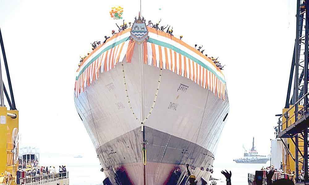 Indian Navy launches indigenously guided missile destroyer Imphal