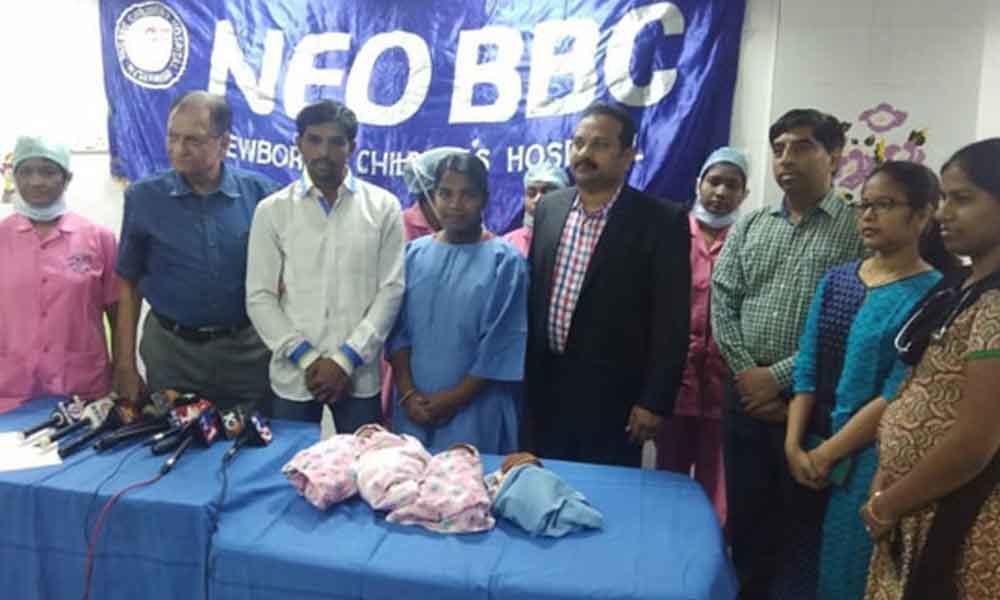 Hyderabad woman delivers quadruplets