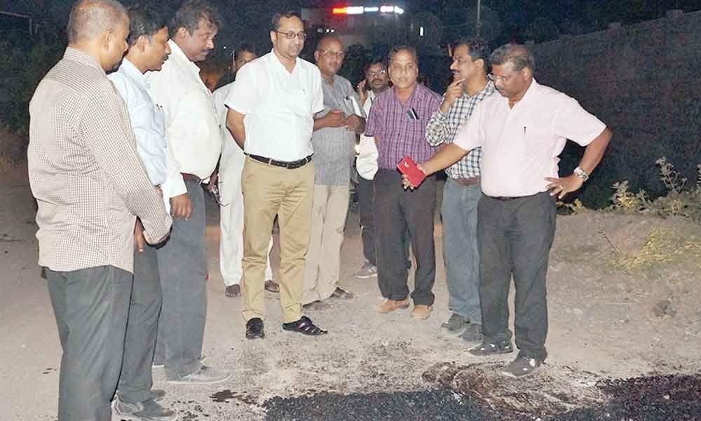 Civic chief inspects road works