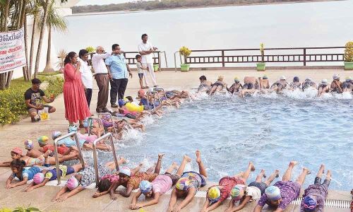 Swimming coaching commences