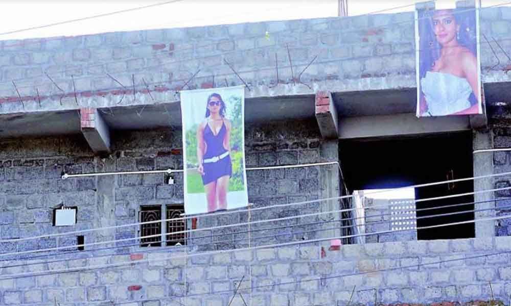 See what these building owners did with Tollywood heroine pics in Amaravati