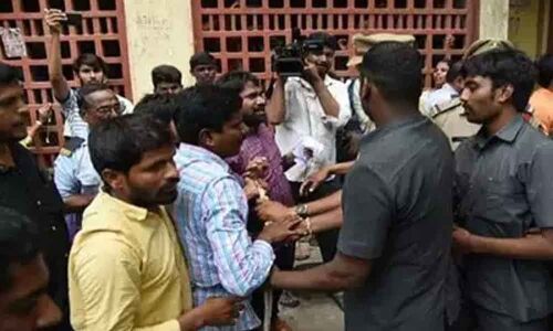 Student unions and parents demanded free revaluation of papers, staged protest infront of Intermediate Board