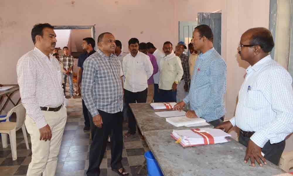 Collector inspects ZPTC nomination centres in Siricilla