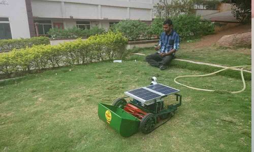 This grass cutter runs on solar energy