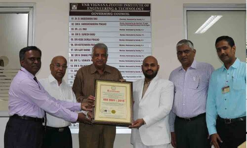 VNRVJIET receives ISO 9001 certification