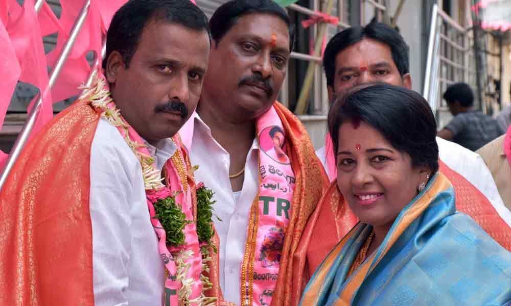 TRS flag hoisting at Puranapul on 18th Formation Day