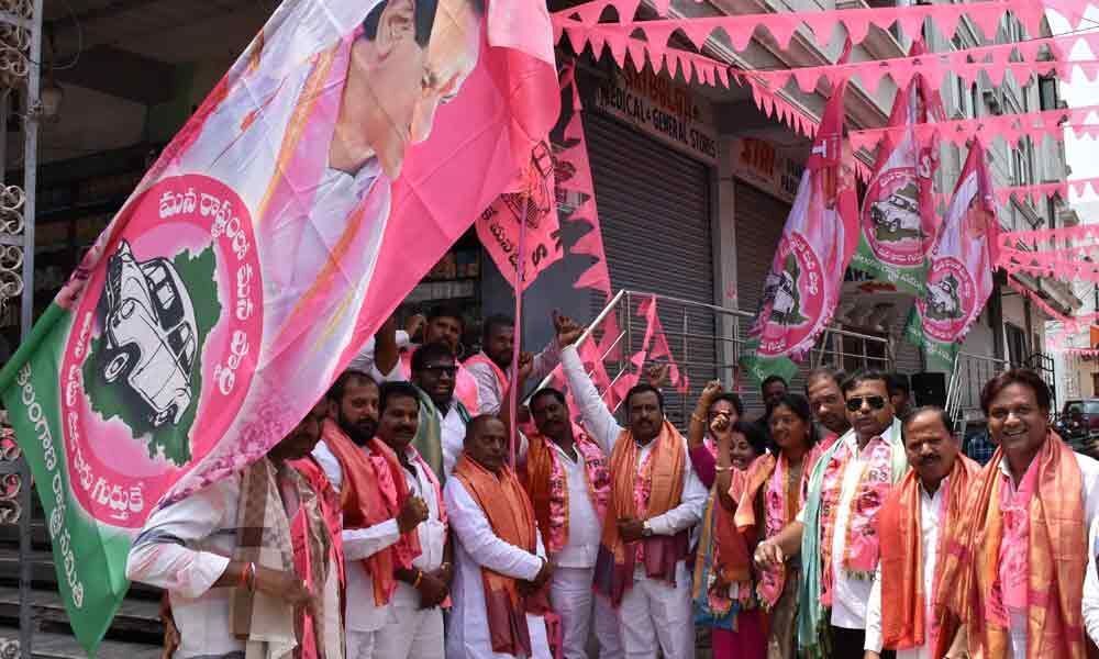TRS flag hoisting at Puranapul on 18th Formation Day