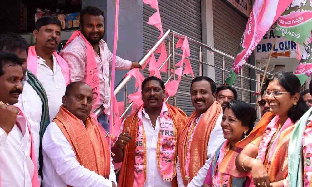 TRS flag hoisting at Puranapul on 18th Formation Day