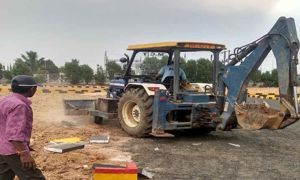 Illegal layouts demolished by officials in town