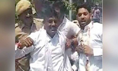 Police lathicharge Janasena activists for protesting against TSBIE