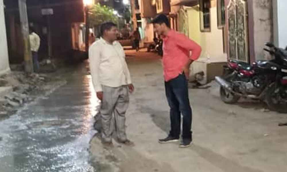 Corporator inspects ongoing works
