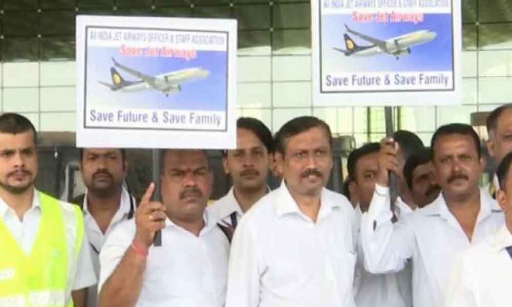 Jet Airways employees organise peaceful protest, request governments interference