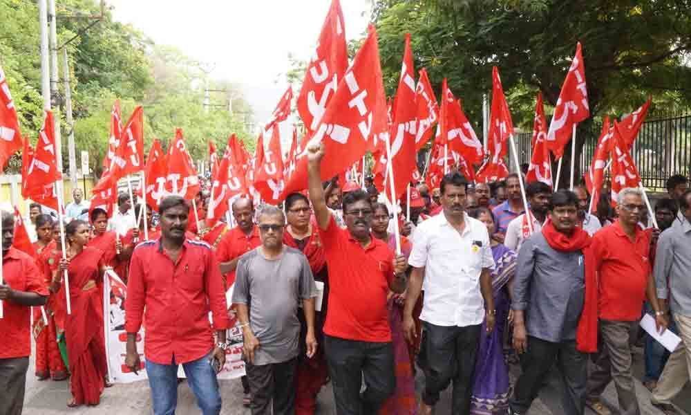 Rallies, meetings mark May Day in Tirupati