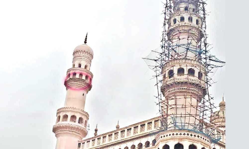 Charminar suffers damage : Experts blame construction works in vicinity of monument